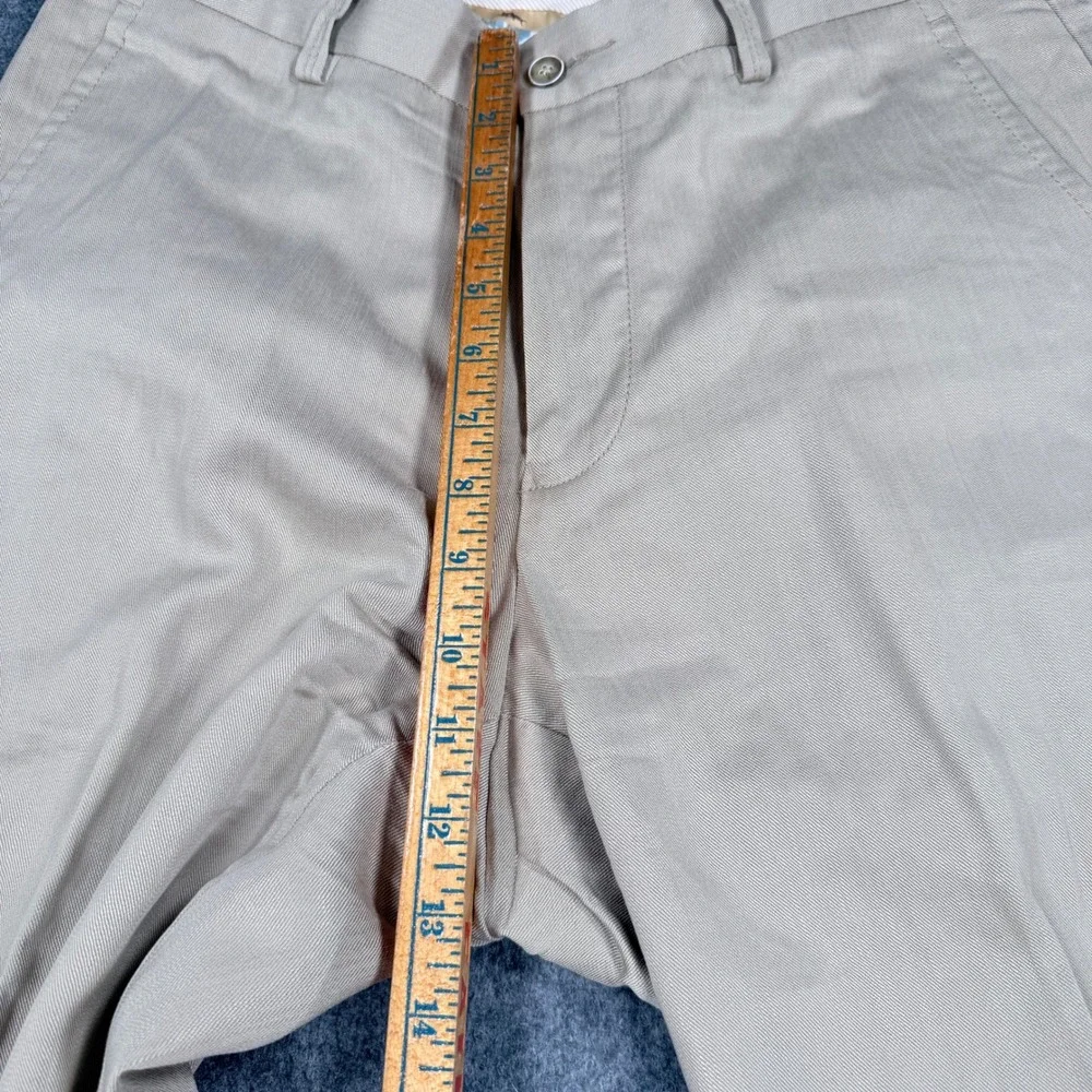 Tommy Bahama Mens Khaki Tencel Wool Blend Flat Front Trousers Pants 34x34